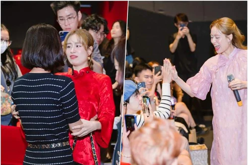 Hoàng Thuỳ Linh khóc cười cùng khán giả khi giao lưu ở các rạp phim 