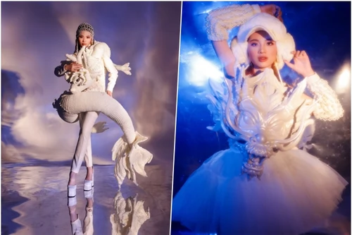 Bảo Hà "gây choáng" khi diện trang phục thiết kế rồng được đan thủ công nặng 15kg