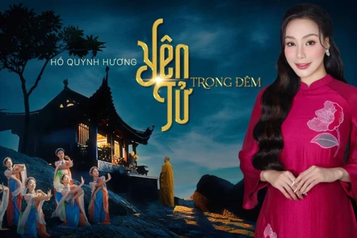 Hồ Quỳnh Hương mặc áo dài, hát trong cái lạnh “thấu xương” tại Yên Tử