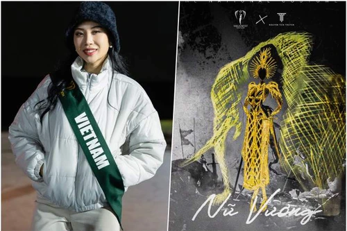 Lan Anh mang trang phục“Nữ vương” làm từ tre, nứa đến Miss Earth 2023