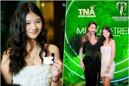Con gái Trương Ngọc Ánh đến chung kết Miss Earth Việt Nam ủng hộ mẹ