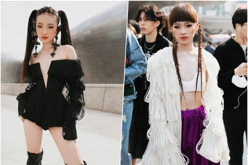 Bảo Hà gây ấn tượng khi diện thiết kế của NTK Công Trí tại "Seoul Fashion Week 2023"