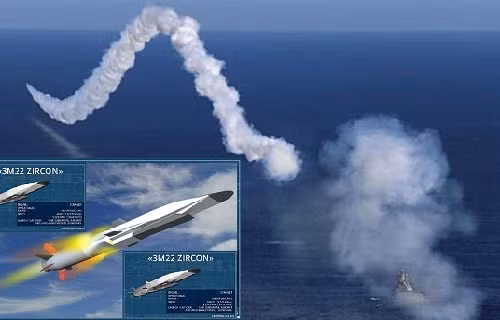 [ẢNH] Siêu tên lửa diệt hạm Zircon Nga hủy diệt mục tiêu ở khoảng cách 450km