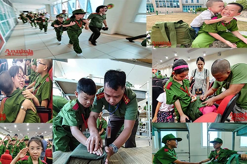 [ẢNH] "Chiến sỹ 'nhí' xếp chăn màn vuông vắn, háo hức với chương trình 'Học làm chiến sỹ Công an'