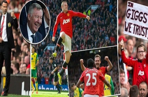 Giggs ra mắt ấn tượng, M.U thắng 4 sao trước Norwich