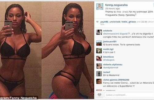 Phủ nhận bầu bí, bạn gái Balotelli khoe vòng 1 và 3 siêu “khủng”