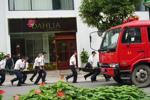 Thực tập phương án chữa cháy cứu nạn tại khu đô thị Times city