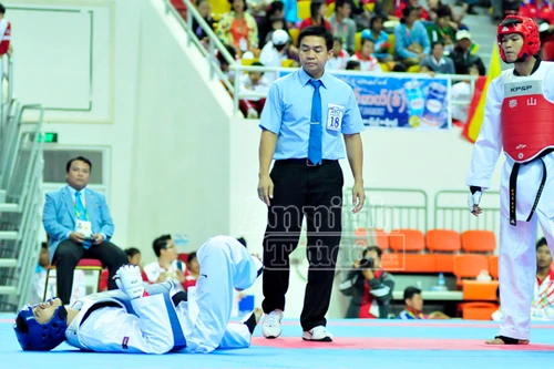 Bị đá trúng "chỗ hiểm", võ sỹ Việt chỉ giành HCĐ