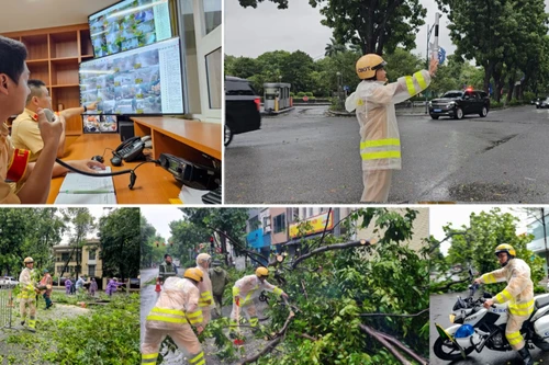 CSGT hỗ trợ nhân dân hạn chế thấp nhất hậu quả do bão gây ra