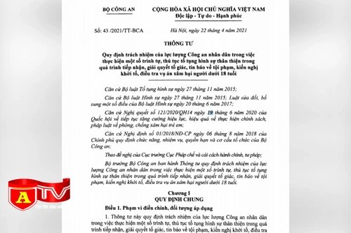 Trình tự, thủ tục tố tụng hình sự thân thiện trong quá trình điều tra vụ án xâm hại người dưới 18 tuổi