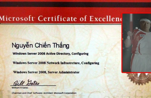 Chuyện của một người tật nguyền và tấm bằng có chữ ký của Bill Gates