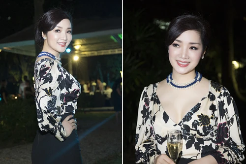 Hoa hậu Giáng My sang trọng dự tiệc mời của Lãnh sự quán Pháp