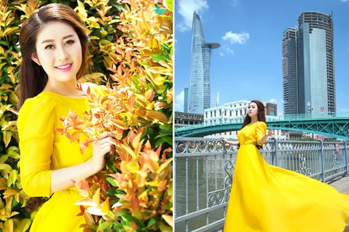 MC Kim Trang “thả dáng” kiêu kỳ với đầm vàng rực rỡ