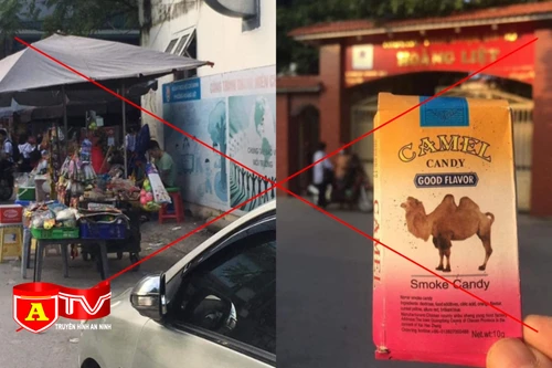 Cảnh báo tình trạng học sinh mua "kẹo thuốc lá" tại cổng trường