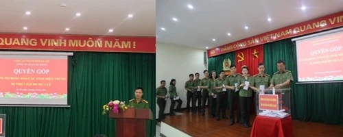 Nghĩa tình của Công an quận Hà Đông gửi tặng đồng bào miền Trung