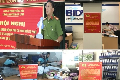 Huyện Gia Lâm (Hà Nội): 100% cơ sở giao dịch Ngân hàng đã được trang bị thông tin cảnh báo tội phạm