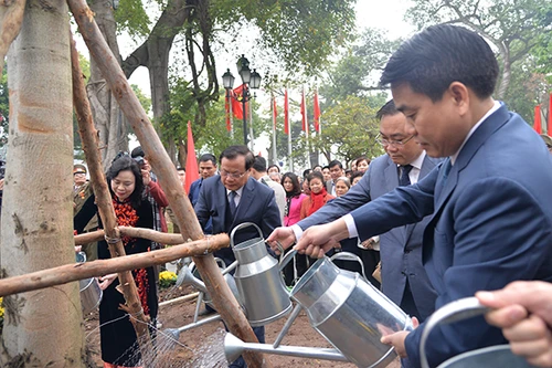 Lãnh đạo Thành phố Hà Nội tham dự Tết trồng cây tại quận Hoàn Kiếm
