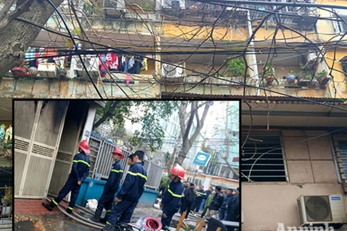 Cháy căn hộ tầng 1 tại chung cư cũ C6 Giảng Võ, Hà Nội