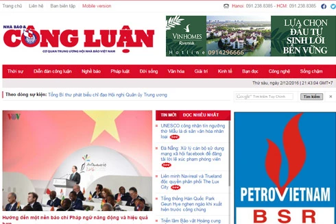 Đình chỉ công tác 01 tháng đối với Tổng Biên tập báo Nhà báo và Công luận