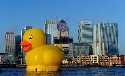 Vịt cao su khổng lồ “bơi” giúp tăng số lần cười