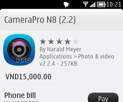 Thanh toán ứng dụng cho điện thoại Nokia tại Việt Nam