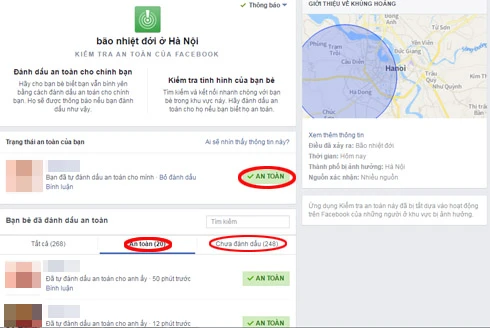 Facebook cập nhật tính năng kiểm tra an toàn sau bão số 3