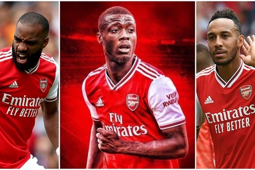 [ẢNH] Đội hình có sức tấn công 'cực khủng' của Arsenal khi sở hữu Nicolas Pepe