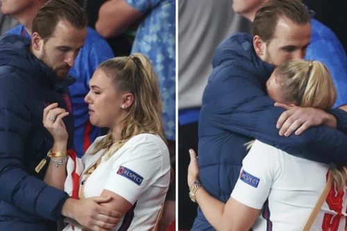 Vợ khóc nức nở, Harry Kane vội lên khán đài an ủi