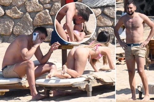 [ẢNH] Donnarumma 'diễn cảnh nóng' với bạn gái trên bãi biển