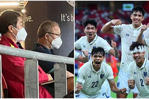 HLV Park Hang-seo chăm chú theo dõi Thái Lan hạ Singapore