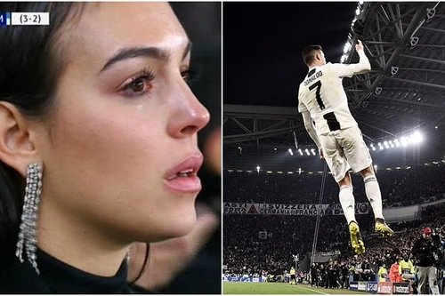 [ẢNH] Bạn gái xinh đẹp khóc nức nở nhìn Ronaldo thăng hoa