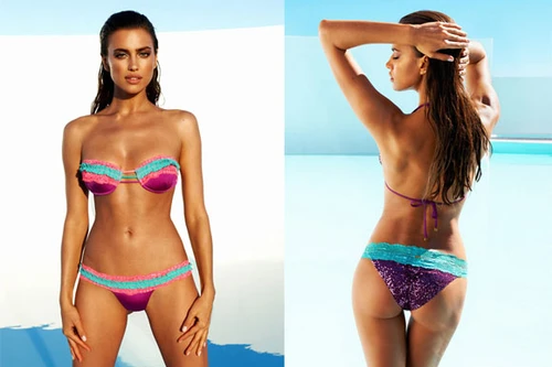 Irina Shayk khoe da nâu bằng đồ bơi 