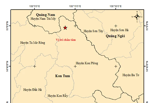 Bốn trận động đất liên tiếp xảy ra sáng nay ở Kon Plông