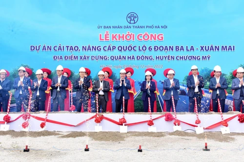 Khởi công mở rộng quốc lộ 6 đoạn Ba La- Xuân Mai với quy mô chiều rộng mặt đường 60m