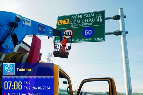 Tháo dỡ dòng chữ "Sơn Hải bảo hành 10 năm" trên biển báo cao tốc là đúng quy định