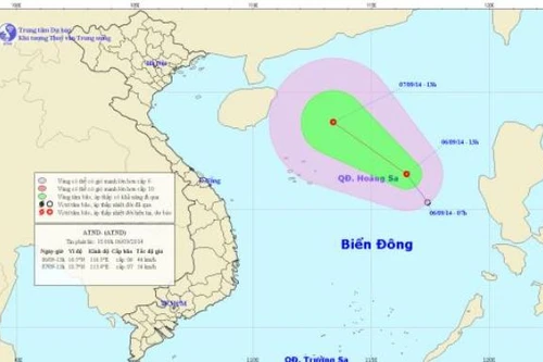 Xuất hiện áp thấp nhiệt đới trên biển Đông