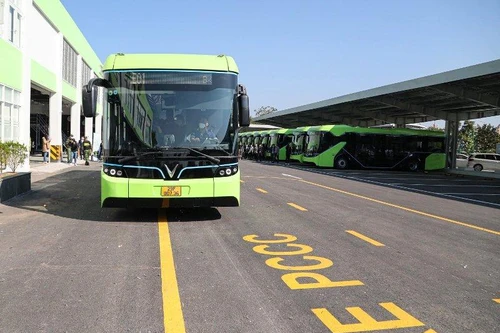Khai trương tuyến buýt điện đầu tiên nối Mỹ Đình với khu đô thị Ocean Park