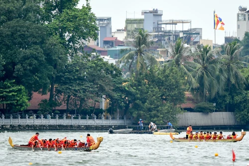 39 đội tranh tài tại Giải bơi chải thuyền rồng Hà Nội mở rộng năm 2023