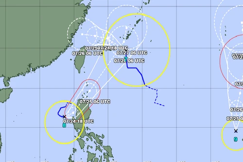 Ba cơn bão hoạt động nhộn nhịp trên biển tây bắc Thái Bình Dương