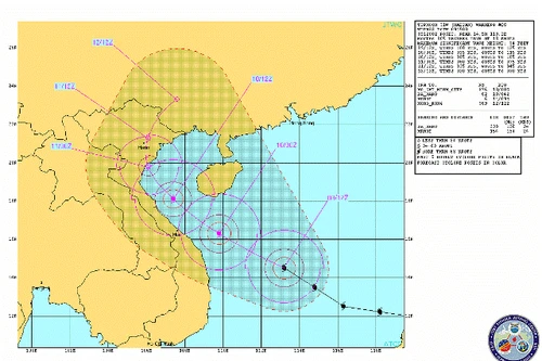 Siêu bão Hải Yến trườn dần ra phía Bắc