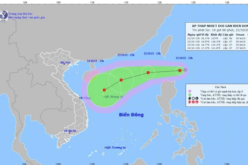 Biển Đông chuẩn bị đón áp thấp nhiệt đới vào ngày mai