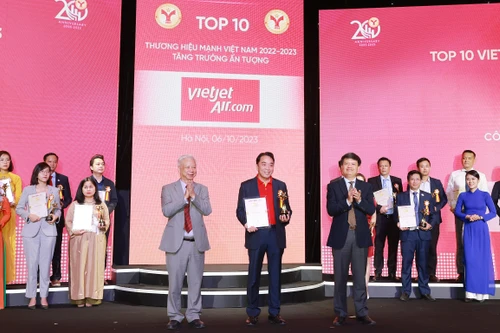 Vietjet được vinh danh “Thương hiệu mạnh – tăng trưởng ấn tượng” 2023 