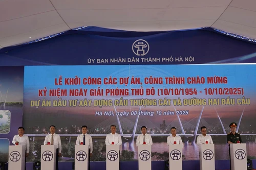Hà Nội khởi công xây dựng cầu Thượng Cát 7.300 tỷ đồng bắc qua sông Hồng