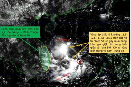 Áp thấp nhiệt đới có thể xuất hiện trên Biển Đông vào cuối tuần