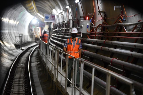 Robot đào hầm số 1 metro Nhổn- Ga Hà Nội đã gần đến ga Văn Miếu