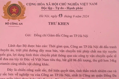 Lãnh đạo Bộ Công an gửi Thư khen Công an thành phố Hà Nội, Công an quận Đống Đa