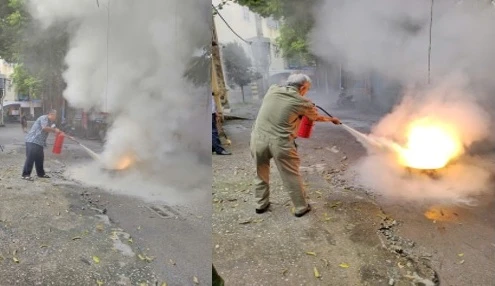 Hơn 200 người dân, cán bộ cơ sở phường Hoàng Văn Thụ được trang bị kỹ năng xử lý ‘giặc’ lửa