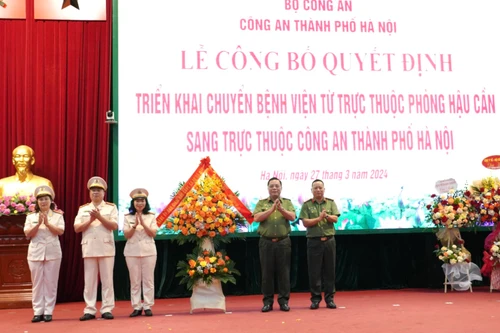 Công bố quyết định chuyển Bệnh viện từ Phòng Hậu cần sang trực thuộc Công an thành phố Hà Nội