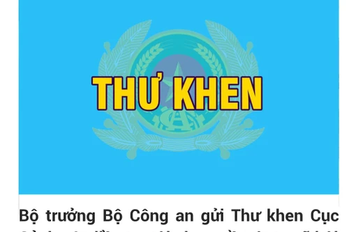 Bộ trưởng Bộ Công an gửi Thư khen Cục Cảnh sát hình sự phá chuyên án đưa, môi giới và nhận hối lộ