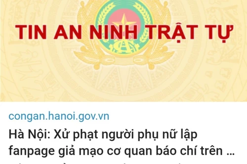 Xử phạt người phụ nữ lập fanpage giả mạo cơ quan báo chí trên mạng xã hội